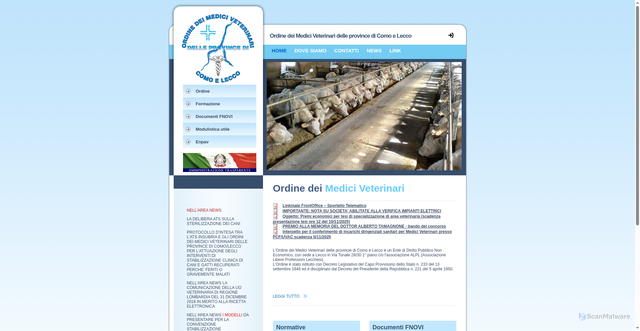 Security scan screenshot of https://www.veterinaricomolecco.org/