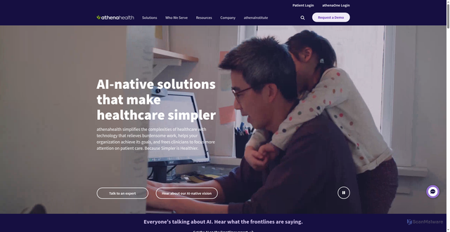 Security scan screenshot of https://www.athenahealth.com