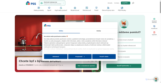 Security scan screenshot of https://www.pss.sk