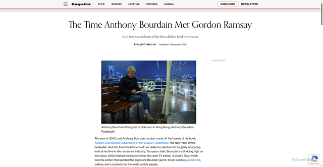 Security scan screenshot of https://esquiresg.com/the-time-anthony-bourdain-met-gordon-ramsay/