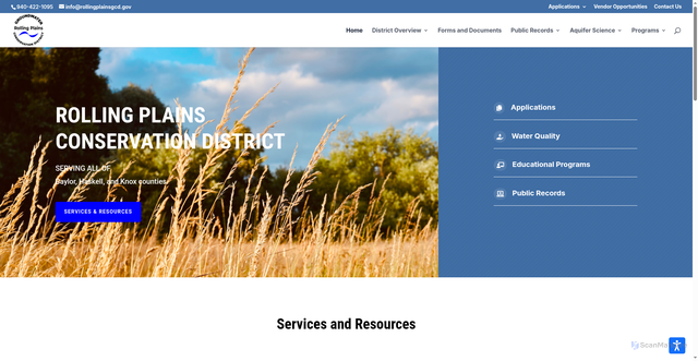 Security scan screenshot of https://rollingplainsgcd.gov/
