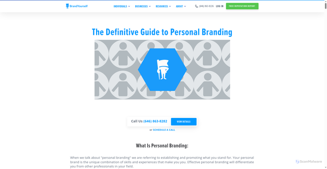 Security scan screenshot of https://brandyourself.com/definitive-guide-to-personal-branding
