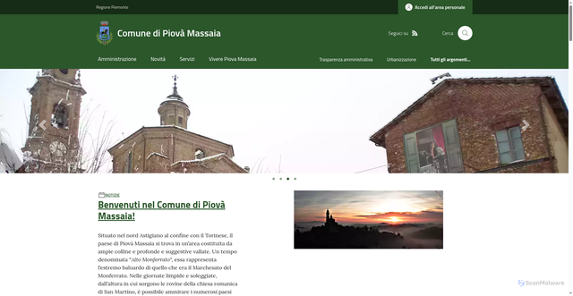 Security scan screenshot of https://www.comune.piovamassaia.at.it/