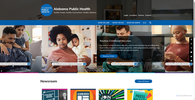 Security scan screenshot of https://www.alabamapublichealth.gov/