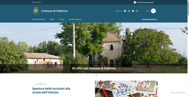 Security scan screenshot of https://www.comune.fabbrico.re.it/