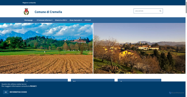 Security scan screenshot of https://www.comune.cremella.lc.it/hh/index.php