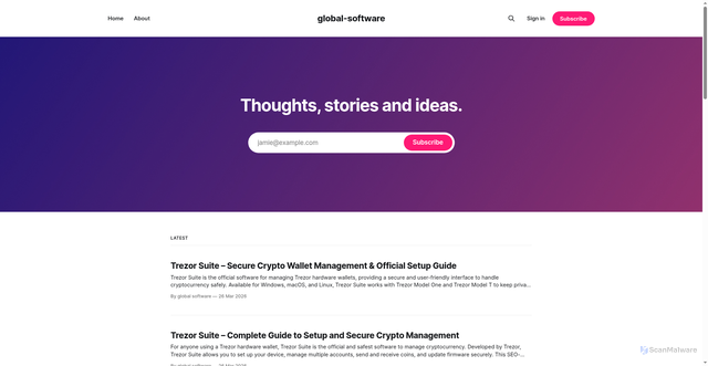 Security scan screenshot of https://global-software.ghost.io/