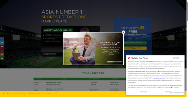Security scan screenshot of https://www.sportsprediction.asia/