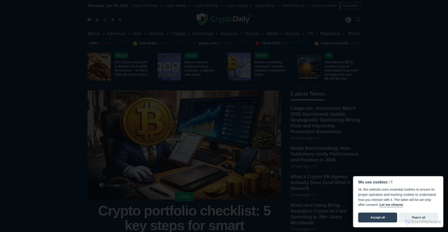 Security scan screenshot of https://cryptodaily.co.uk