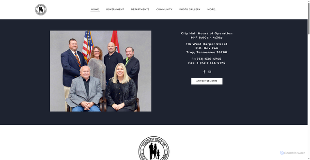 Security scan screenshot of https://www.troytn.gov/