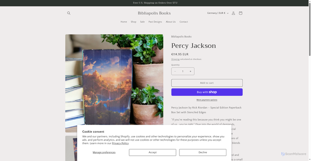 Security scan screenshot of https://www.bibliapolisbooks.com/products/percy-jackson