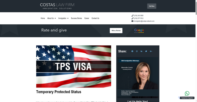 Security scan screenshot of https://costasnetwork.com/temporary-protected-status/