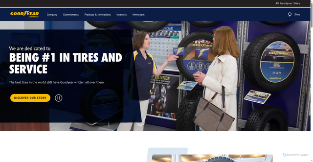 Security scan screenshot of https://corporate.goodyear.com