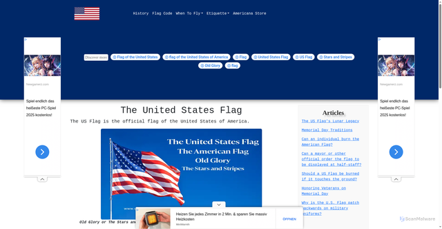 Security scan screenshot of https://usflag.us/