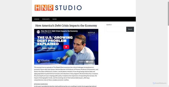 Security scan screenshot of https://studio.hotelnewsresource.com/video/how-americas-debt-crisis-impacts-the-economy/