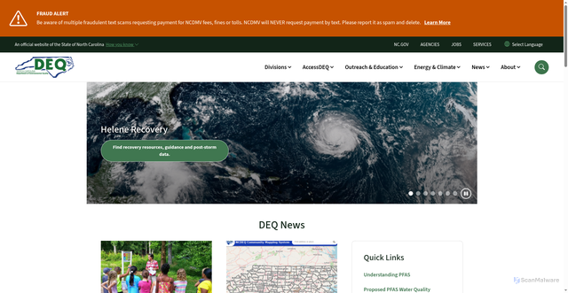 Security scan screenshot of https://www.deq.nc.gov