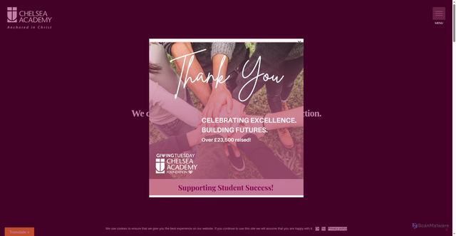 Security scan screenshot of https://chelsea-academy.org/