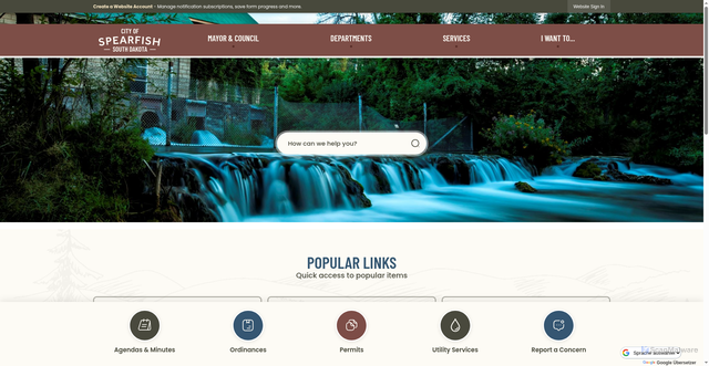 Security scan screenshot of https://spearfish.gov/