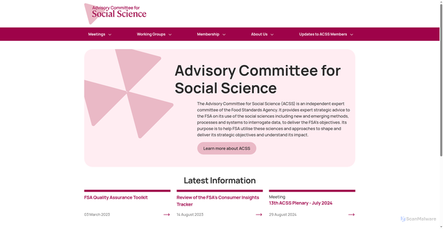 Security scan screenshot of http://ssrc.food.gov.uk/