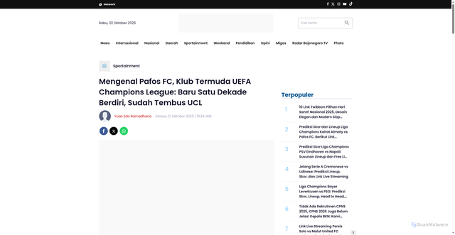 Security scan screenshot of https://radarbojonegoro.jawapos.com/sportainment/716730531/mengenal-pafos-fc-klub-termuda-uefa-champions-league-baru-satu-dekade-berdiri-sudah-tembus-ucl