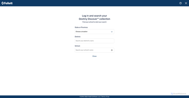 Security scan screenshot of https://collections.follettsoftware.com