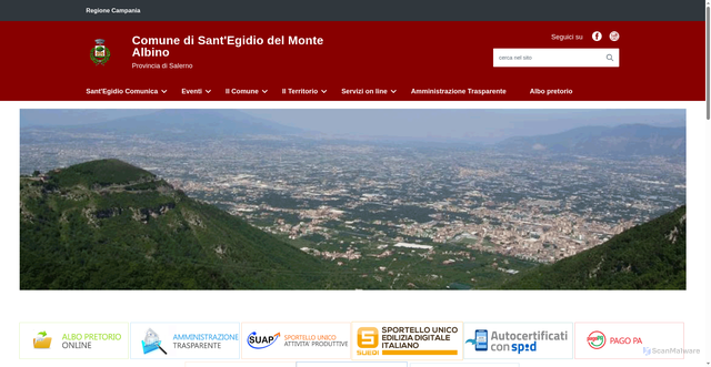 Security scan screenshot of https://www.comune.santegidiodelmontealbino.sa.it/