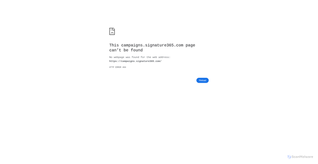 Security scan screenshot of https://campaigns.signature365.com
