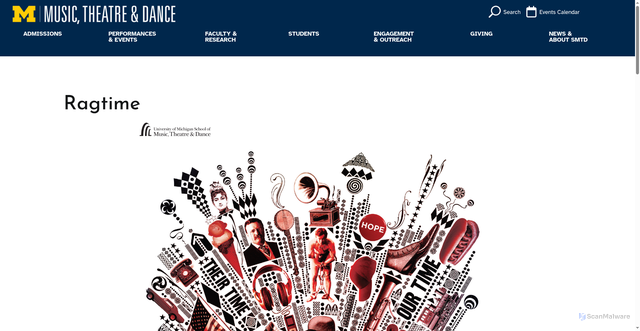 Security scan screenshot of https://smtd.umich.edu/past-performances/09-10-ragtime/