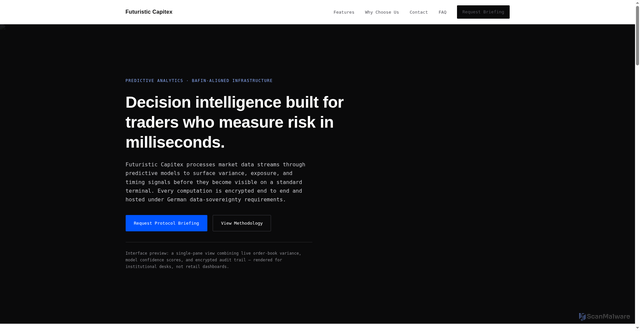 Security scan screenshot of https://www.futuristiccapitex.com/