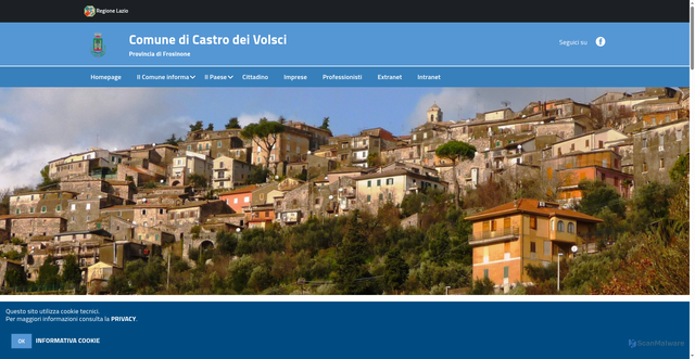 Security scan screenshot of https://www.comune.castrodeivolsci.fr.it/hh/index.php