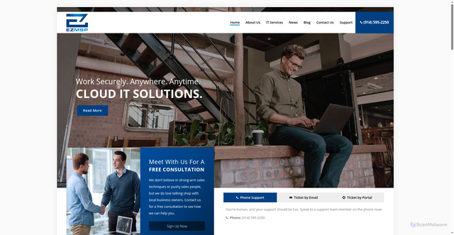 Security scan screenshot of https://ezmsp.com