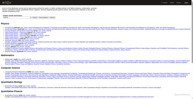 Security scan screenshot of https://export.arxiv.org