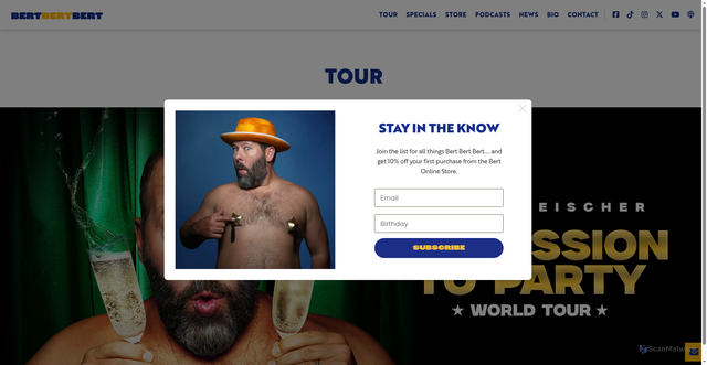 Security scan screenshot of https://www.bertbertbert.com/tour