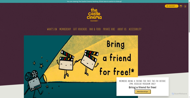 Security scan screenshot of https://thecastlecinema.com