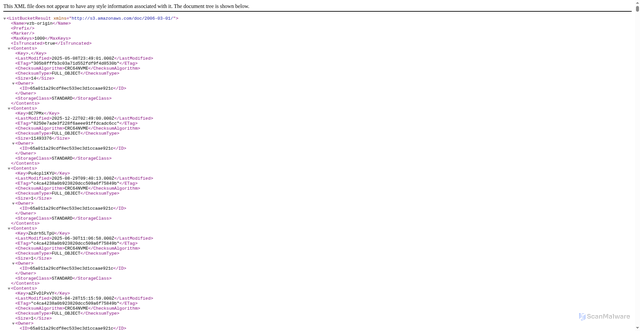 Security scan screenshot of https://vzb-origin.s3.amazonaws.com