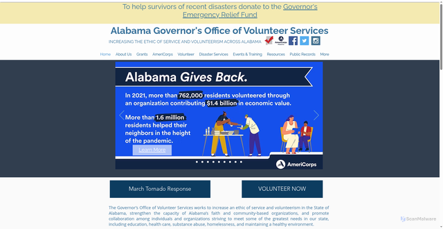Security scan screenshot of https://www.servealabama.gov/