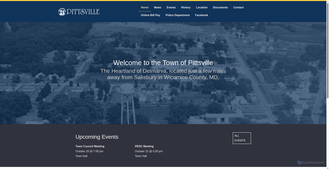 Security scan screenshot of https://pittsvillemd.gov/