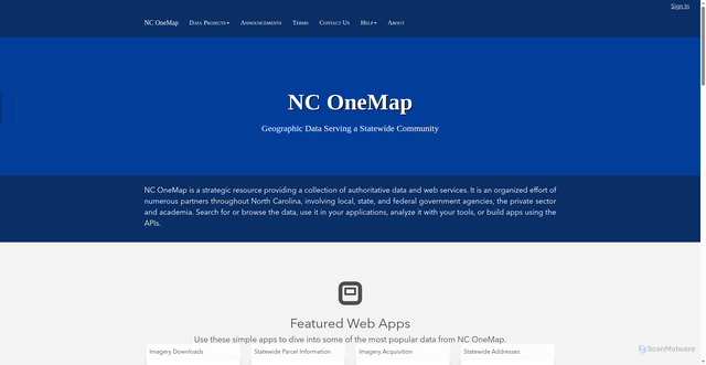 Security scan screenshot of https://www.nconemap.gov/