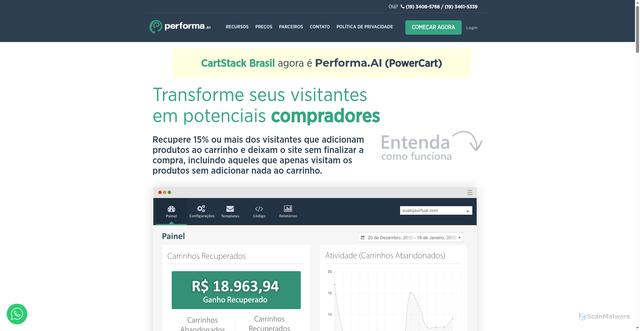 Security scan screenshot of https://cartstack.com.br