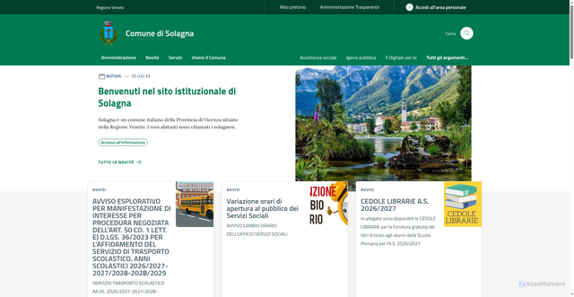 Security scan screenshot of https://www.comune.solagna.vi.it