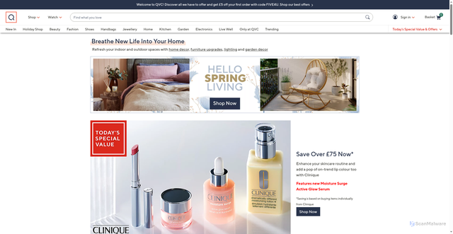 Security scan screenshot of https://qvcuk.com