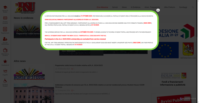 Security scan screenshot of https://www.ersumessina.it/