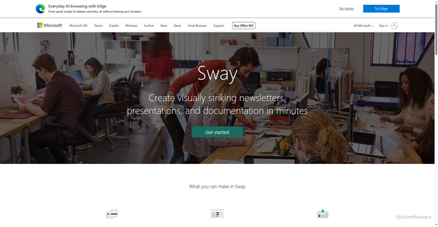 Security scan screenshot of https://wus-www.sway-cdn.com