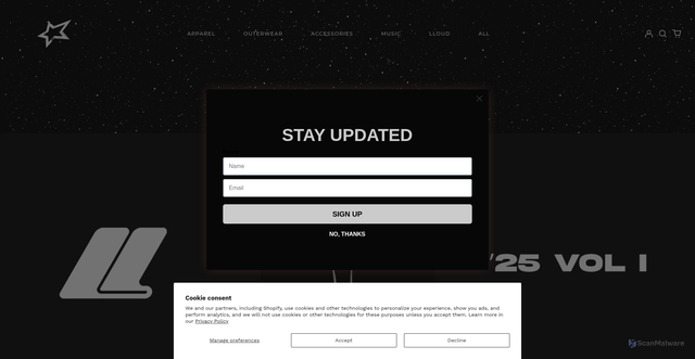 Security scan screenshot of https://usshop.lalisaofficial.com/?srsltid=AfmBOorNEBSs6Jkyp05IV8ED4IdDILScAekhFtxEsspDKNNA58oAvbT-
