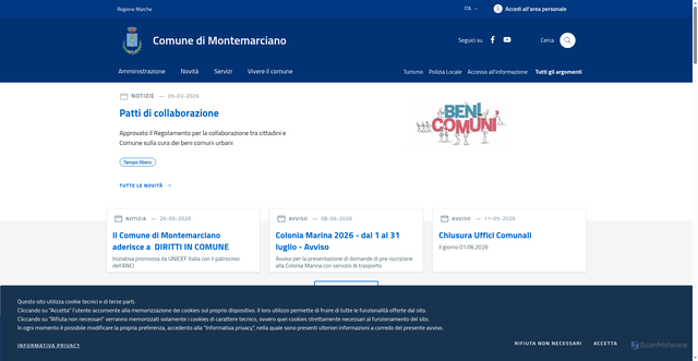 Security scan screenshot of https://www.comune.montemarciano.ancona.it