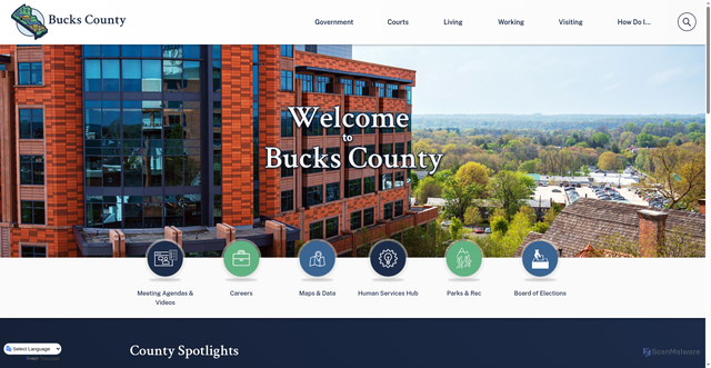 Security scan screenshot of https://www.buckscounty.gov/
