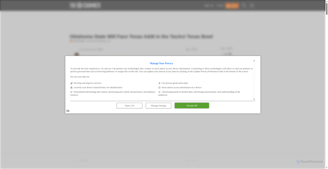 Security scan screenshot of https://forum.pistolsfiringblog.com/t/oklahoma-state-will-face-texas-a-m-in-the-taxact-texas-bowl/19796