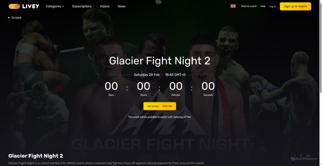 Security scan screenshot of https://watch.livey.events/events/46ac687d-690d-4362-b965-3d49f5676018