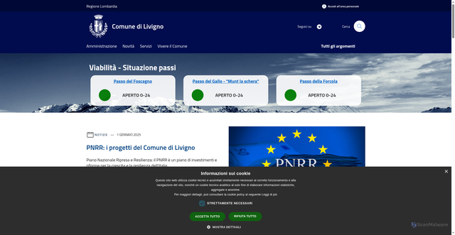 Security scan screenshot of https://www.comune.livigno.so.it