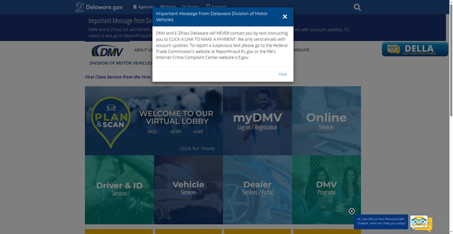 Security scan screenshot of https://dmv.de.gov/